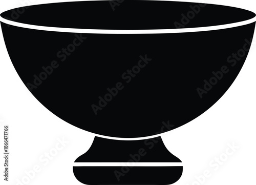 Ceremonial bowl silhouette vector art illustration and minimal black and white design