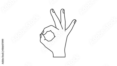 Hand showing "OK" gesture symbolizing approval and agreement on isolated white background.
