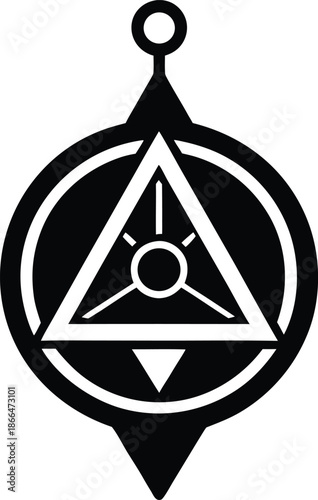 Sacred talisman silhouette vector art illustration and minimal black and white design