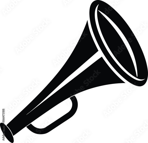 Shell trumpet silhouette vector art illustration and minimal black and white design