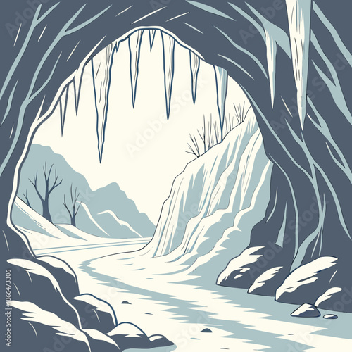 Winter forest pathway