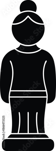 Terracotta figurine silhouette vector art illustration and minimal black and white design