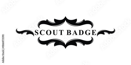 Scout badge logo design, sword scout badge graphic vector icon template