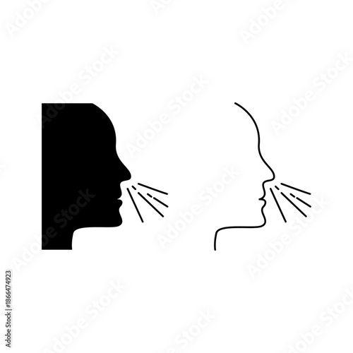 Breathing inhale human medical icon sign design vector