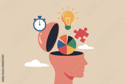 Creative thinking and problem solving illustration