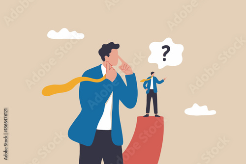 A businessman is facing a dilemma and thinking about a problem or question