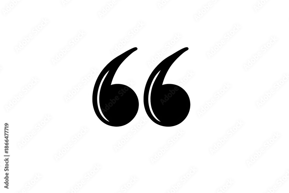 Fototapeta premium Black quotation marks graphic or symbol, representing speech, dialogue, or a quote. Isolated on a transparent background