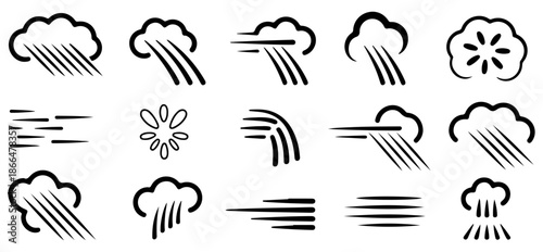 spray nozzle icon vector set