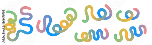 Abstract background featuring fluid wavy curves and loopy gradient line shape. Modern minimalist background element perfect for posters