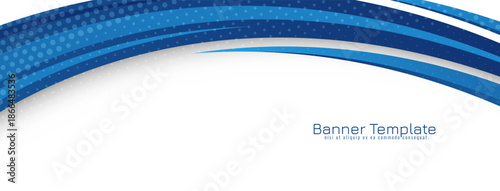 Abstract blue wave business banner design