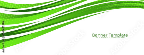 Modern green color wave business concept banner design