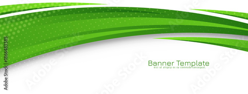 Abstract green color wave decorative banner design