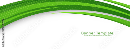 Decorative green color wave modern banner design