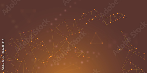 Abstract Polygon Network Background with Connected Dots and Lines for Technology, Data, Digital and Futuristic Design