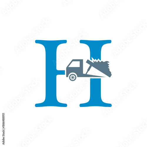 Truck  Logo  combine with letter H vector template