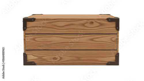 Wooden Box with Metal Corners