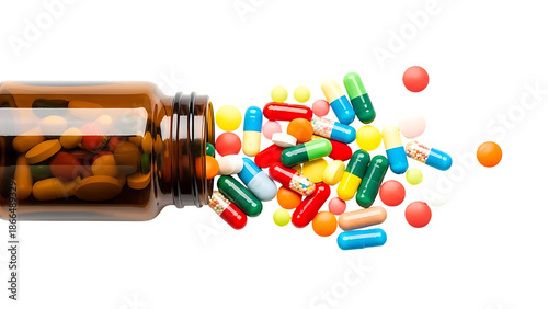 Spilled pills from a bottle