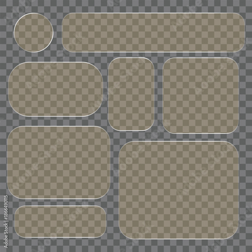 Collection of rectangular text boxes and banners in various sizes