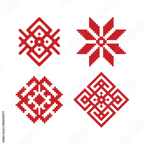 Ukrainian national patterns, vector set