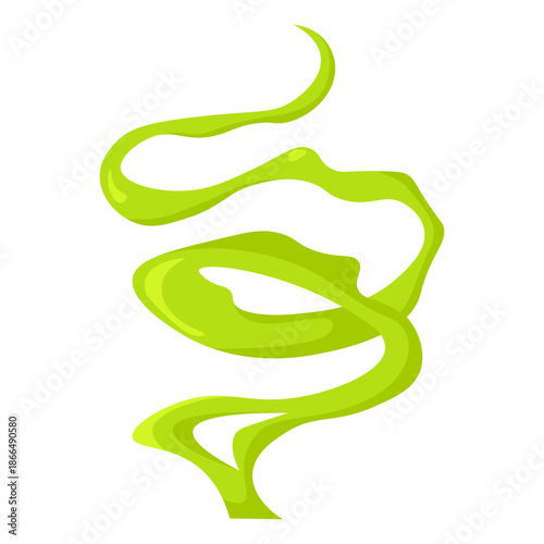 Bad smell cloud, green vector icon