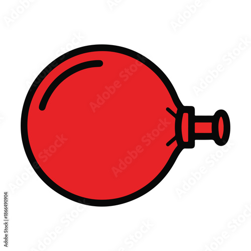 Red rubber enema bulb syringe icon medical illustration vector