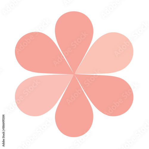 Minimal soft abstract blossom flower, pastel pink, playful modern style, pure graphic element