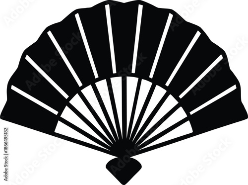 silhouette vector of black fan isolated on white background
