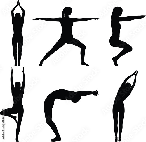 International yoga day Flat yoga poses collection 