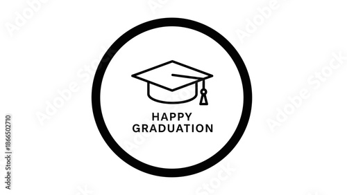 Happy Graduation Icon Celebrating Academic Achievement and Success with a Festive Symbol
