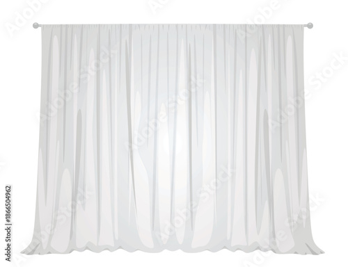 Grey curtain drapes. vector illustration