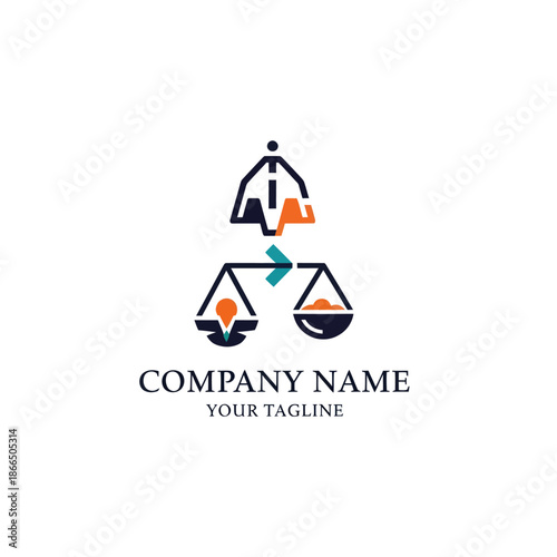 Company Logo Template with Scales Icon.