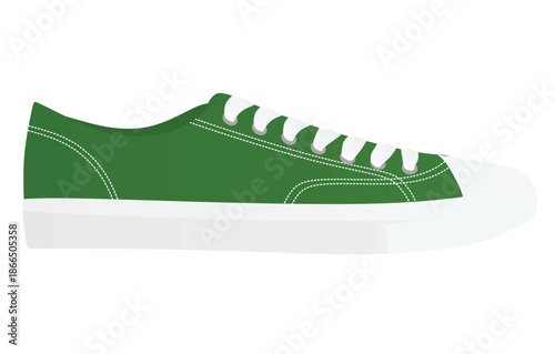 Green sneaker shoe. vector illustration