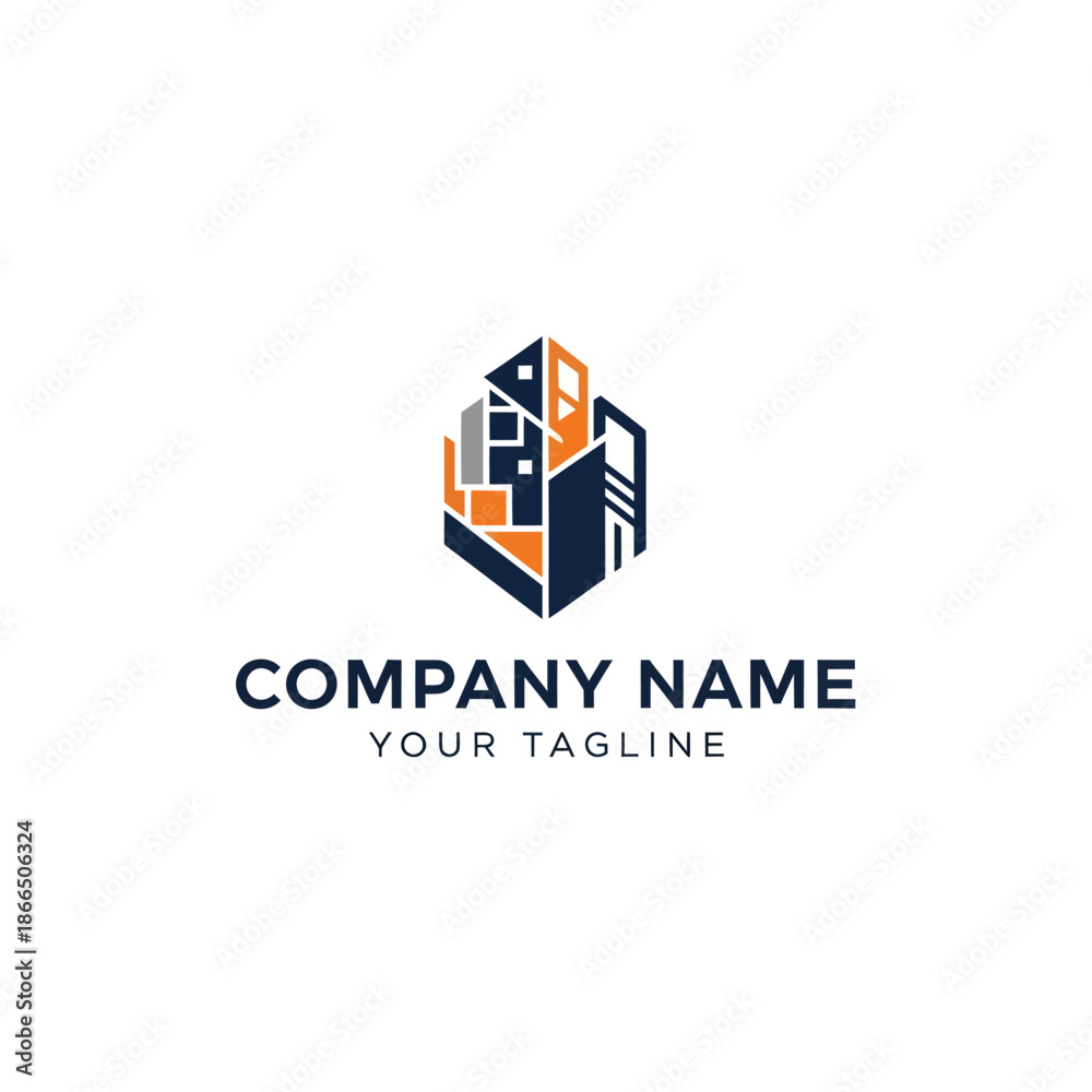 Obraz premium Modern 3D Company Logo Design Template.