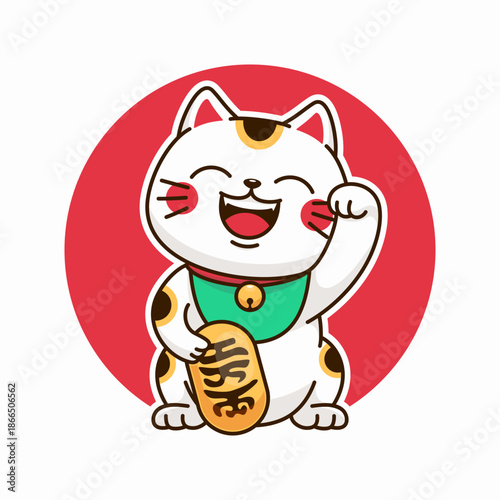 lucky cat mascot logo design