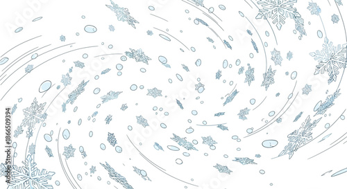 Abstract Swirling Shapes and Particles Motion.