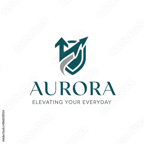 Aurora Logo Design with Arrows and Shield. Free Download Aurora Logo Design with Arrows and Shield. - GFXLoad