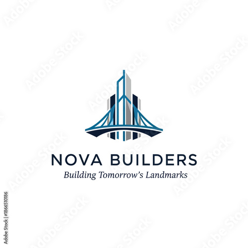 Nova Builders Logo Modern Architecture Design.