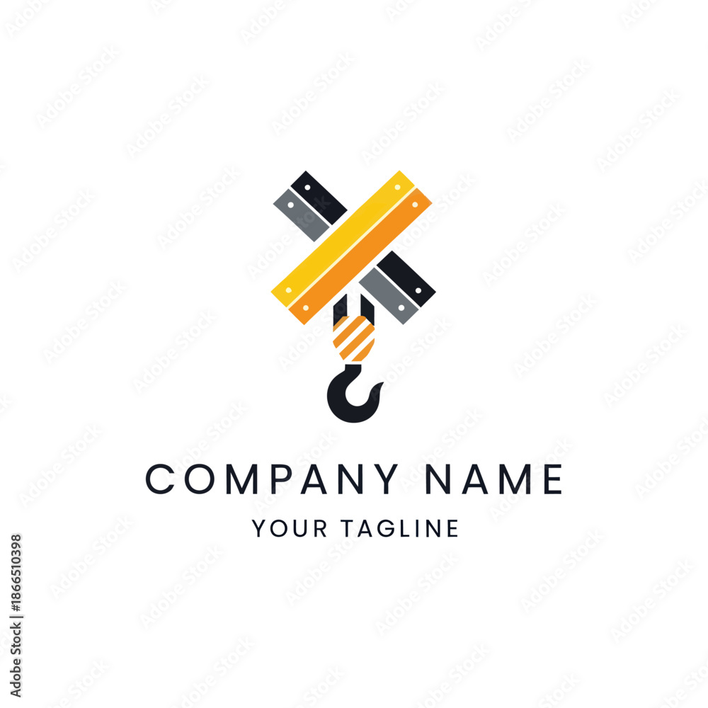 Obraz premium Crane Hook Logo Design Template.