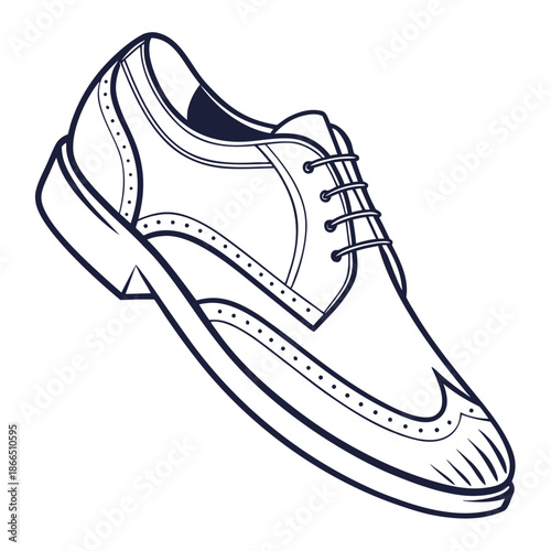 Title: Black and white of a sneaker with a textured surface and detailed laces leather