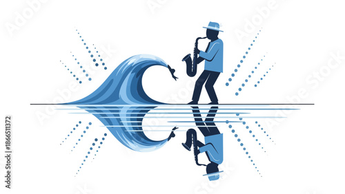 Harmonic Rhythm: A Saxophonist And The Crescendo Of A Wave In Perfect Reflection