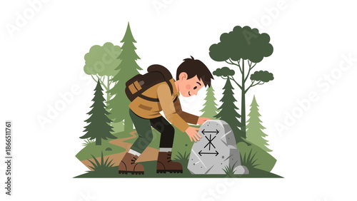 Hiker Finds Ancient Markings On Stone While Walking Through The Forest