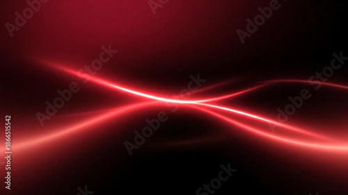 Vibrant Red Luminous Streaks of Light Intersect and Flow Gracefully Across a Black Screen