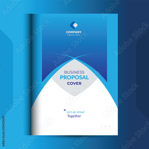 Blue Corporate Business Proposal Cover Design Template 