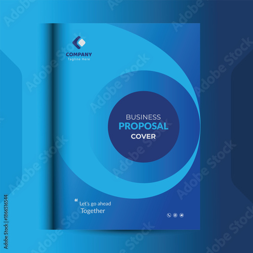 Blue Corporate Business Proposal Cover Design Template 