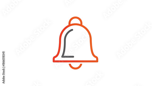 A minimalist orange and gray bell icon on a white background