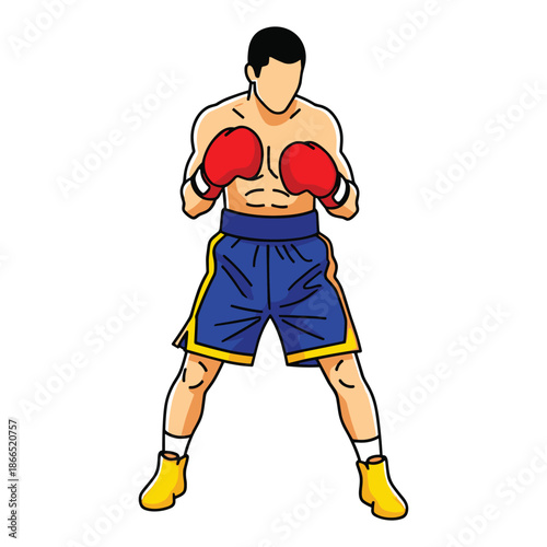 Boxer in fighting stance