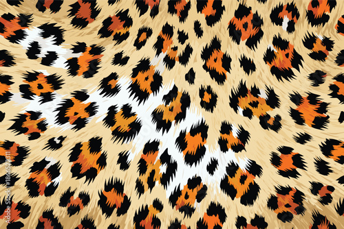 Vibrant abstract African leopard print pattern showcasing detailed animal fur and skin texture, perfect for exotic designs and backgrounds inspired by the wild nature of Africa