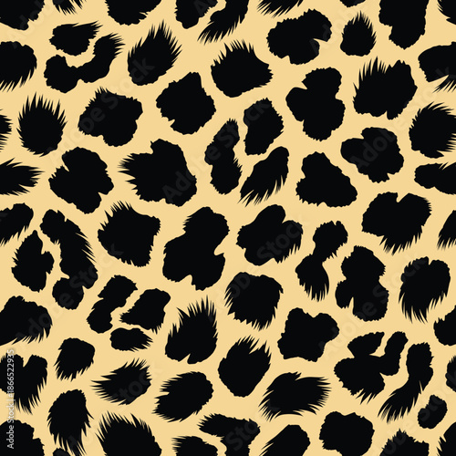 Captivating seamless abstract leopard print pattern showcasing the wild beauty of African animal fur skin, an exotic and natural design element, perfect for fashion and decorative backgrounds