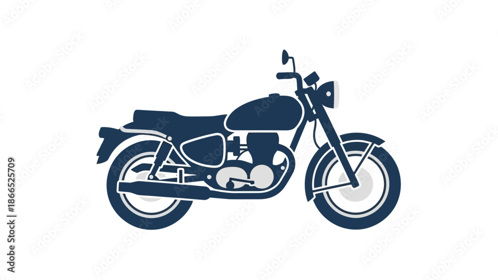 Fototapeta premium Retro Motorcycle Silhouette, Vintage Bike Design, Classic Transportation Icon