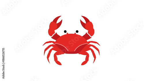 Red Crab Illustration on White Background